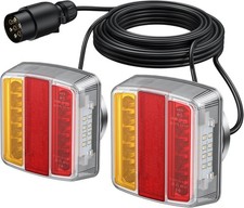 2Pcs 12V LED  Trailer Towing Lights Rear Tail Board Lamps 7.5m Cable Fixed Unit