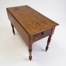 Antique Georgian Mahogany Console Table with Drawer – 19th Century Hall or Side