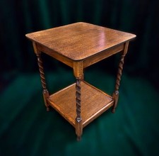 Antique oak barley twist side