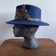 Vintage Ladies Trilby Hat Navy