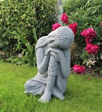 Sitting Buddha Garden Ornament Stone Zen Effect Outdoor Indoor Statue Thai Sleep