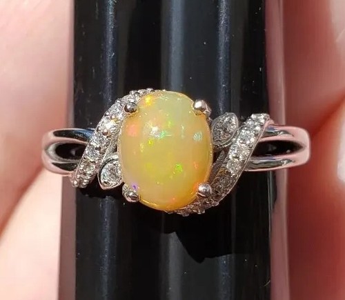 Ethiopian opal ring sterling - ethiopian,