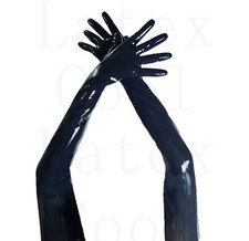 Latex rubber rubber black gloves upper arm gloves middle 0.4 mm S-XL