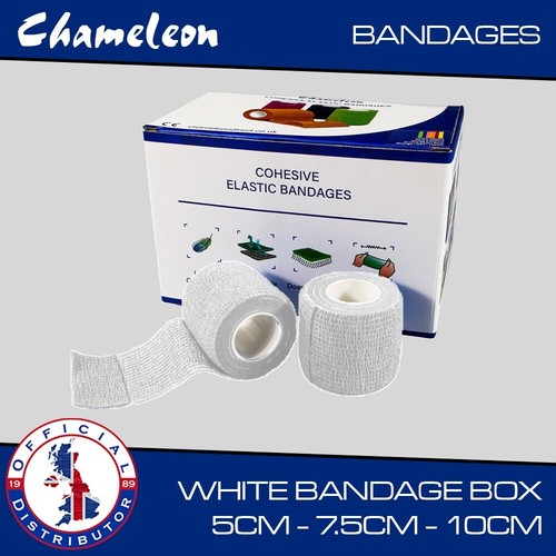 White cohesive elastic bandage - white,