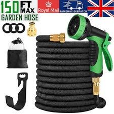 Heavy Duty 25-150FT Expandable Garden Hose Pipe Flexible With Water Spray Gun