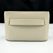New Paco Rabanne Faux Leather Cosmetic / Wash Bag With Zip ( Cream Colour )