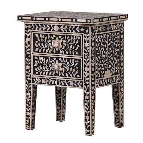 Bone inlay nightstand - inlay, with