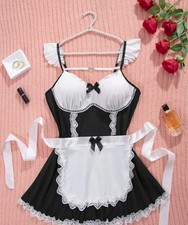French Maid Costume cosplay Fancy Dress sexy black roleplay L, XL, 2XL sissy
