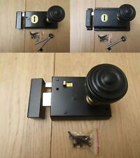 Rim Lock Door Knob Handle Sets Bathroom Bedroom Snib latch Old retro victorian 