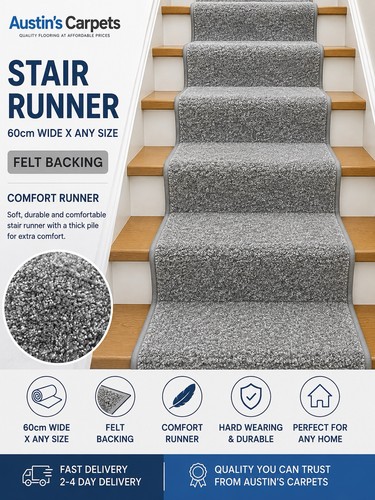 Grey stair runner any size - stair,