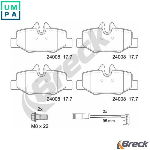 Brake pad set disc - set, 24008