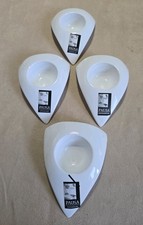 Pausa White Ceramic Egg Cups Set Of 4 New