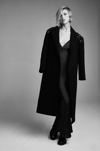 Zara coat black studded - zara,