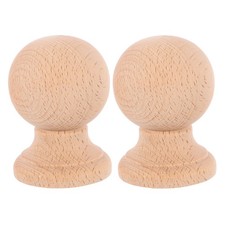  2 Pcs Fence Toppers Wooden Finials for Furniture Unfinished Hardwood