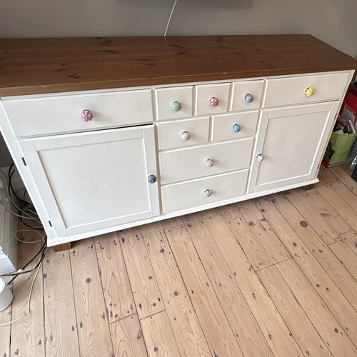 White painted sideboard - white,