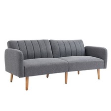 HOMCOM 3 Seater Linen Sofa Bed
