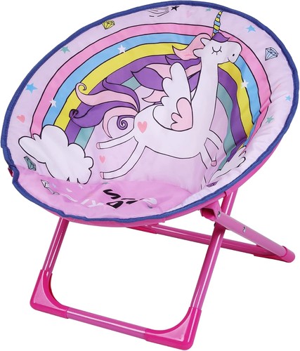 Pink unicorn kids moon chair - pink,