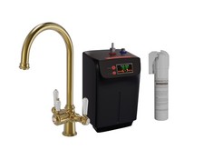 Bishop Cruciform 3 in 1 Instant Hot Water Tap Gold Finish – Complete Kit