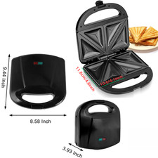Small Sandwich Maker 2 Slice Sandwich Toaster Machine Non-Stick Easy Clean 750W