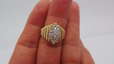STUNNING 14K 2TONE LADIES DIAMOND CLUSTER RING SIZE 7.75 .50 CARAT TW  A6806-1