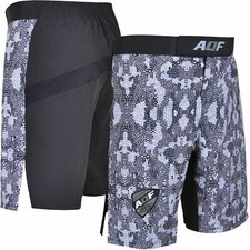 AQF MMA Fight Shorts Grappling Short Kick Boxing Cage Fighting Shorts Grey