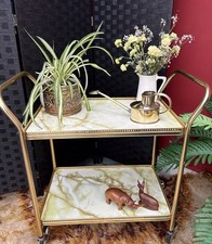 Vintage Drinks Trolley Green