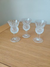 Edinburgh Crystal Thistle. 3 X Glasses 3.25 Inch High.