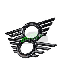 Mini R55 Clubman Gloss Black Interior Metal Door Pin Surround Badge LCI 2Pcs