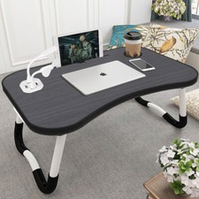 Foldable Laptop Table Portable Bed Sofa Tray Lap Desk with USB Ports Cup Slot