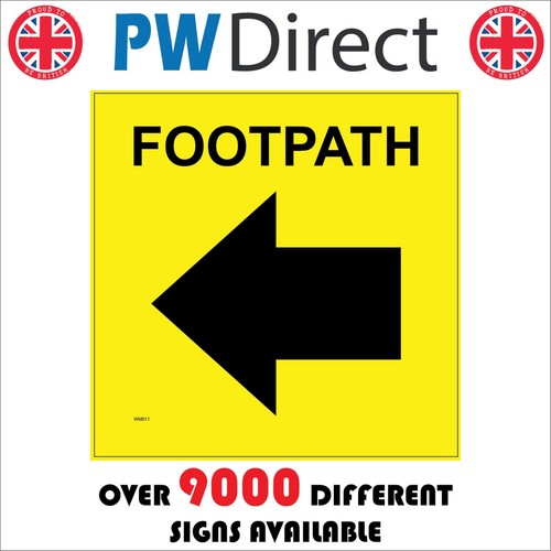 Sign footpath left - footpath, arrow