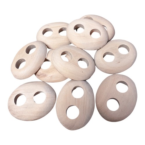 Wooden buttons large oval - buttons,