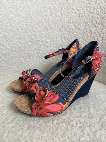 Ruby shoo floral bow - bow, wedge