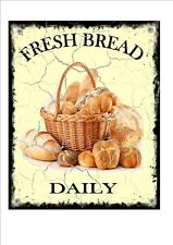 Vintage Bakery Sign Fresh Bread Bakers Aged Cafe Diner Sign Antique Style  Sign