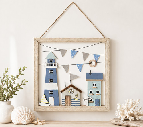 Hanging coastal scene wall - coastal,