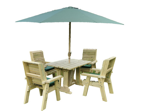 Wooden garden table and chairs