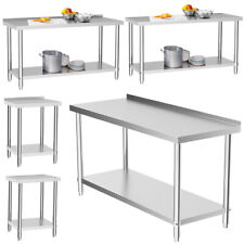 Commercial Work Bench Catering Table Stainless Steel Kitchen Prep Worktop F