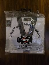 Martial Arts FIGHTER SPORTS White & Black TAEKWONDO Suit Size 3/160 With Logo's.