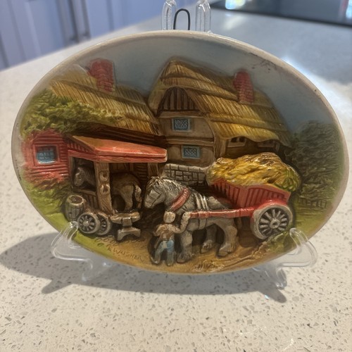 Vintage wall plaque - wall,
