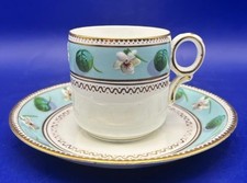 Antique Davenport Hand Painted Demitasse Cup & Saucer, c. 1830