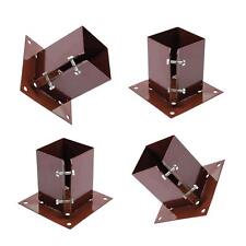 Fence Post Support Bolt Down 4" 100mm Garden Holder Like Metpost Bolt Grip Brown