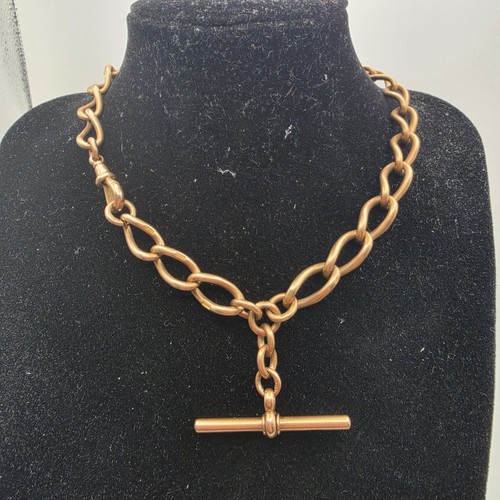 9ct rose gold albert - rose, chain