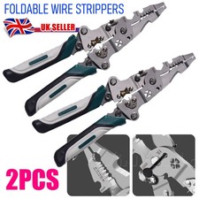 2pc Foldable Wire Strippers Electrician Wire Stripping Tool Electrical Pliers