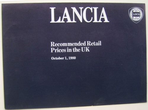 Lancia price list 1980 - ,