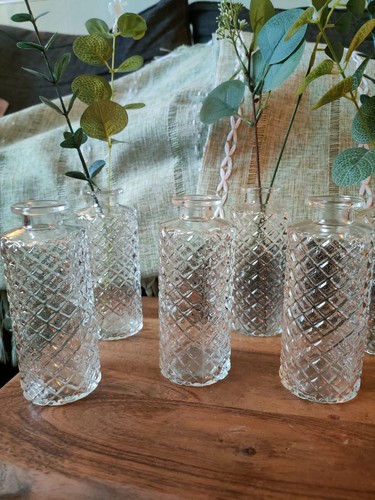 Diamond pattern bud vases - pattern,
