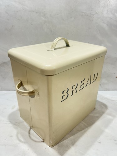 Vintage metal enamel bread - vintage, bin