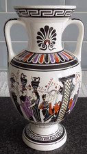 Vintage Handmade Greek Urn Vase Artwork by D. Vassilopoulos