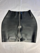 Black Latex Mini Skirt with Zip Size 16 New With Tags Fetishwear Club Wear