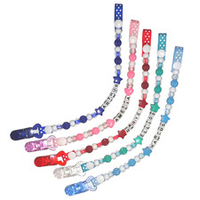 Dummy clips clip strap baby pink baby blue girls boys personalised more choice