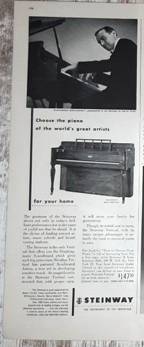 1952 steinway vintage print - 1952,