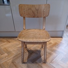 Vintage Mid Century Plywood School Cafe Chairs Kids Children Germany